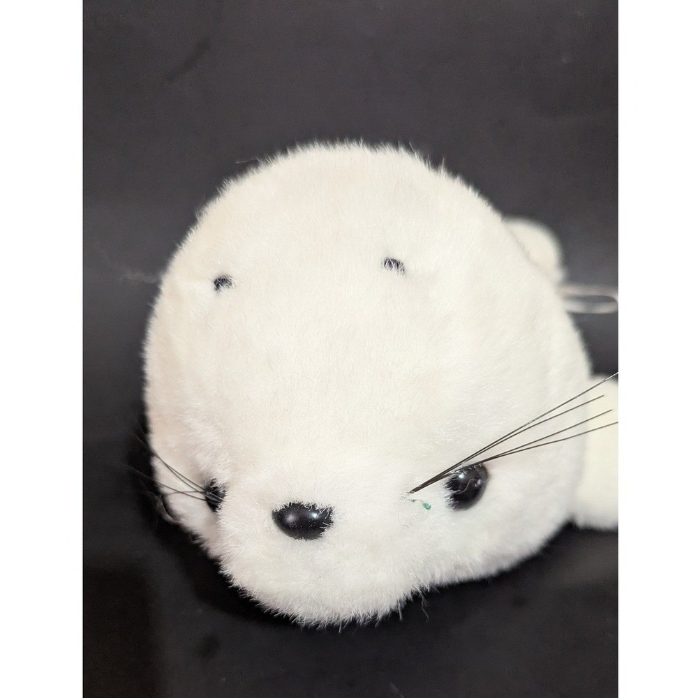 White Harp Seal Pup‎ Plush Stuffed Animal 10" Soft Whiskers Toy